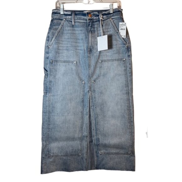 Pistola Alice Workwear High Rise Denim Midi Skirt in Coastal Wash | Size 28 - Picture 1 of 7